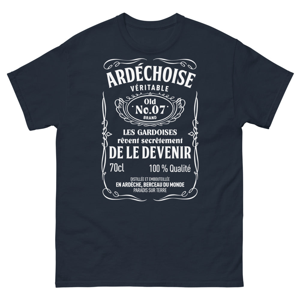 T-shirt Ardèche marine - Véritable Ardèchoise No07 humour gardois