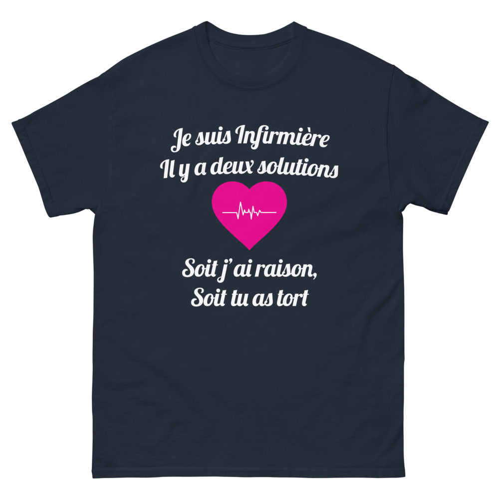 T-shirt infirmière marine - j'ai raison ou tu as tort