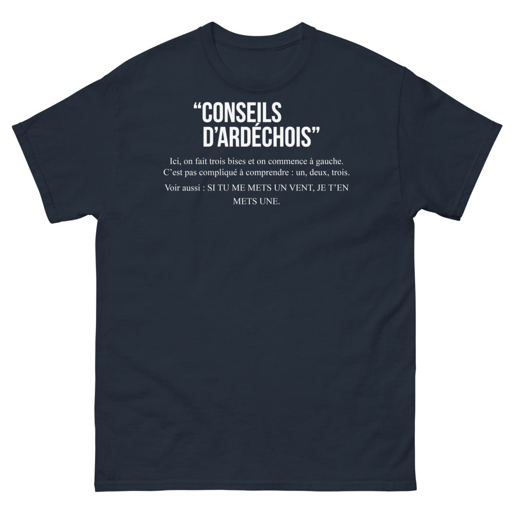 T-shirt Ardèche marine - conseils d'Ardéchois