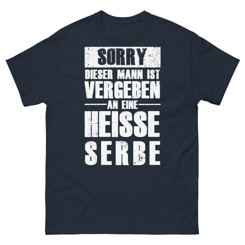 T-Shirt Serbien Marineblau - Entschuldigung, dieser Mann ist mit einer sexy Serbin verlobt