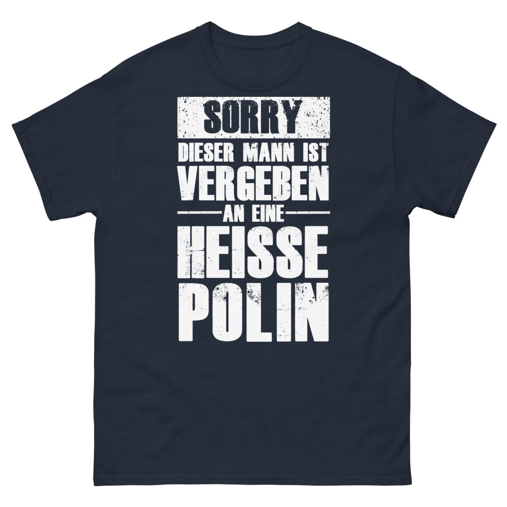 Marineblaues T-Shirt Polen - Sorry, dieser Mann ist vergeben