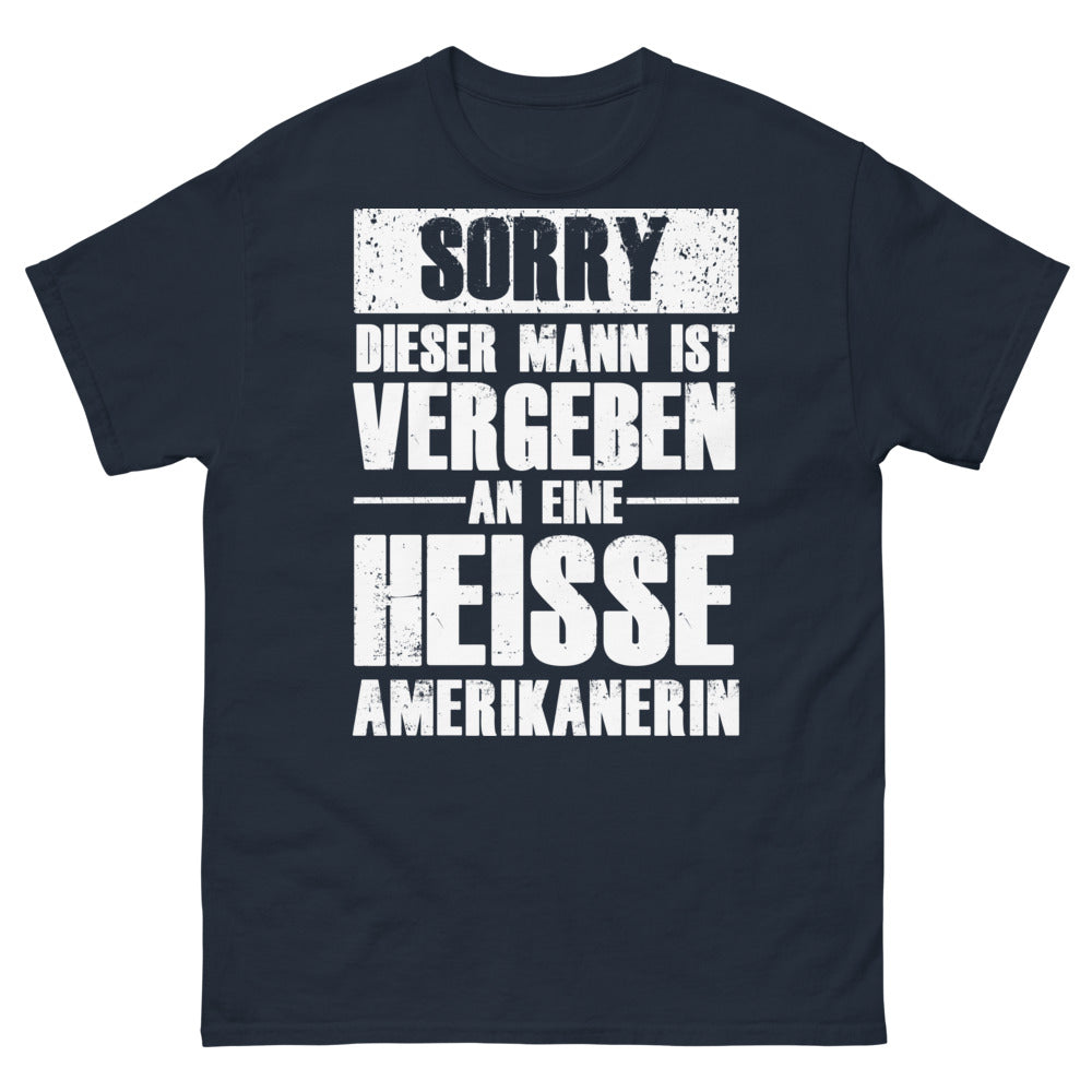 T-Shirt Deutschland-Amerika dunkelblau - Deutscher Text