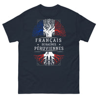 Thumbnail for T-shirt Français de racines péruviennes marine - humour et fierté
