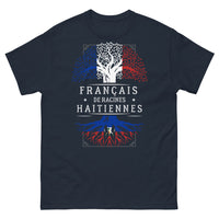 Thumbnail for T-shirt Français de racines haïtiennes marine - design sombre