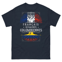 Thumbnail for T-shirt français de racines colombiennes marine - diversité et fierté