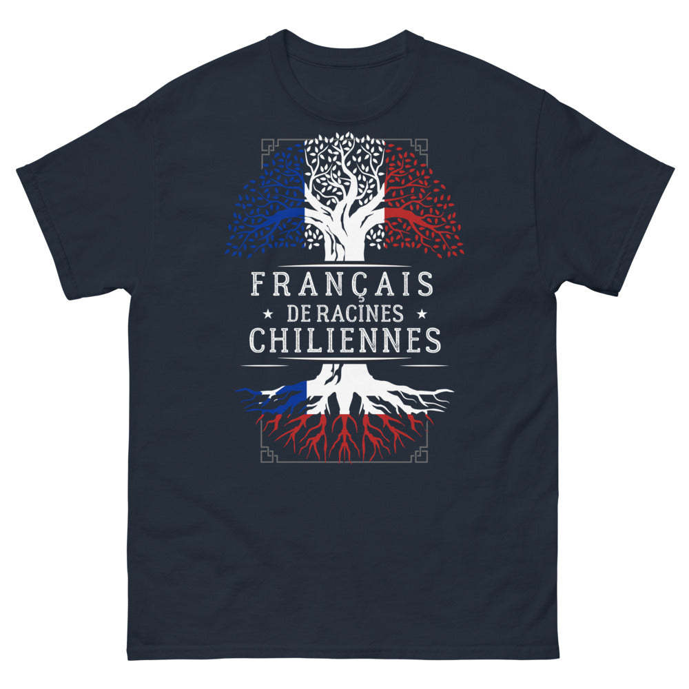 T-shirt Français de Racines Chiliennes marine - héritage chilien