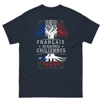 Thumbnail for T-shirt Français de Racines Chiliennes marine - héritage chilien