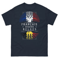 Thumbnail for T-shirt Français de racines belges marine - humour et fierté