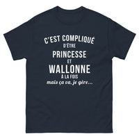 Thumbnail for T-shirt Princesse et Wallonne marine - c'est compliqué d'être princesse et wallonne