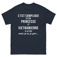 Thumbnail for T-shirt vietnamienne marine face - C’est compliqué d’être princesse mais je gère