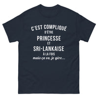 Thumbnail for T-shirt sri-lankaise marine - c'est compliqué d'être princesse et sri-lankaise