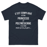 Thumbnail for T-shirt Polynésienne marine - C'est compliqué, mais je gère