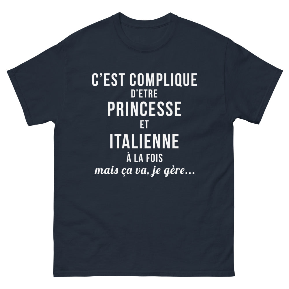 T-shirt princesses italiennes marine - C'est compliqué d'être princesses et Italienne