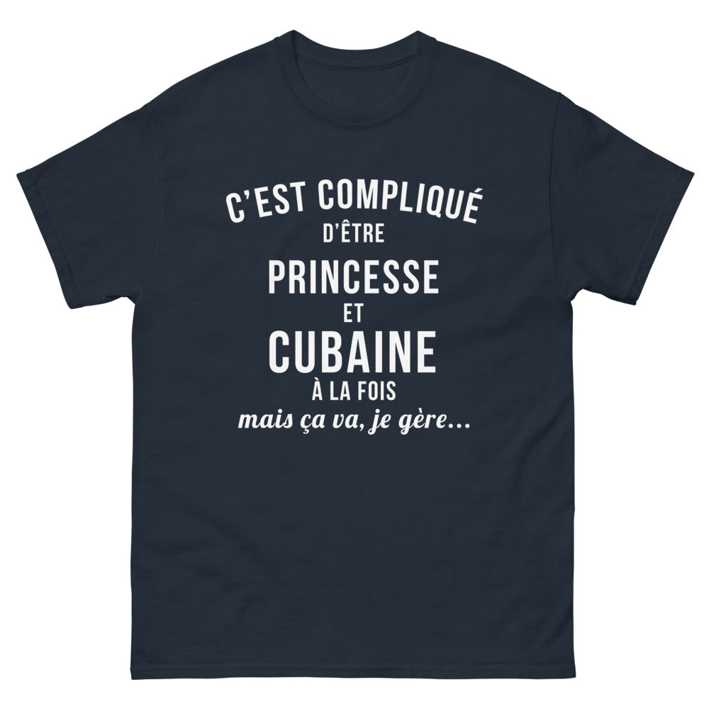 T-shirt Princesse Cubaine marine - C'est compliqué d'être princesse cubaine