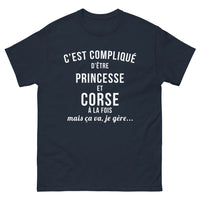Thumbnail for T-shirt Corse marine - C'est compliqué d'être princesse et corse — je gère