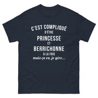 Thumbnail for T-shirt Berry marine face - C'est compliqué d'être princesse berrichonne