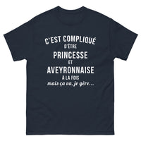 Thumbnail for T-shirt princesse et aveyronnaise marine - c’est compliqué d’être princesse et aveyronnaise