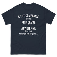 Thumbnail for T-shirt princesse acadienne marine - cest compliqué detre princesse et acadienne
