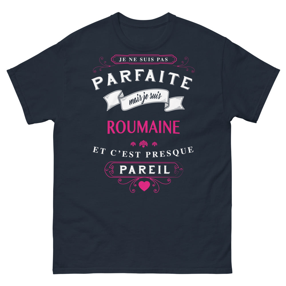T-shirt Roumaine marine face - clin d'œil affectueux