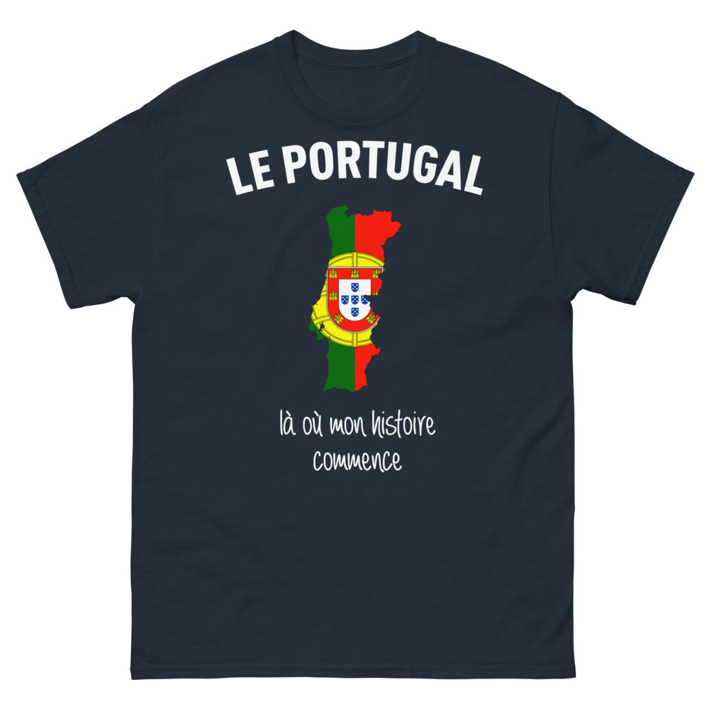 T-shirt Portugal marine - Là où mon histoire commence