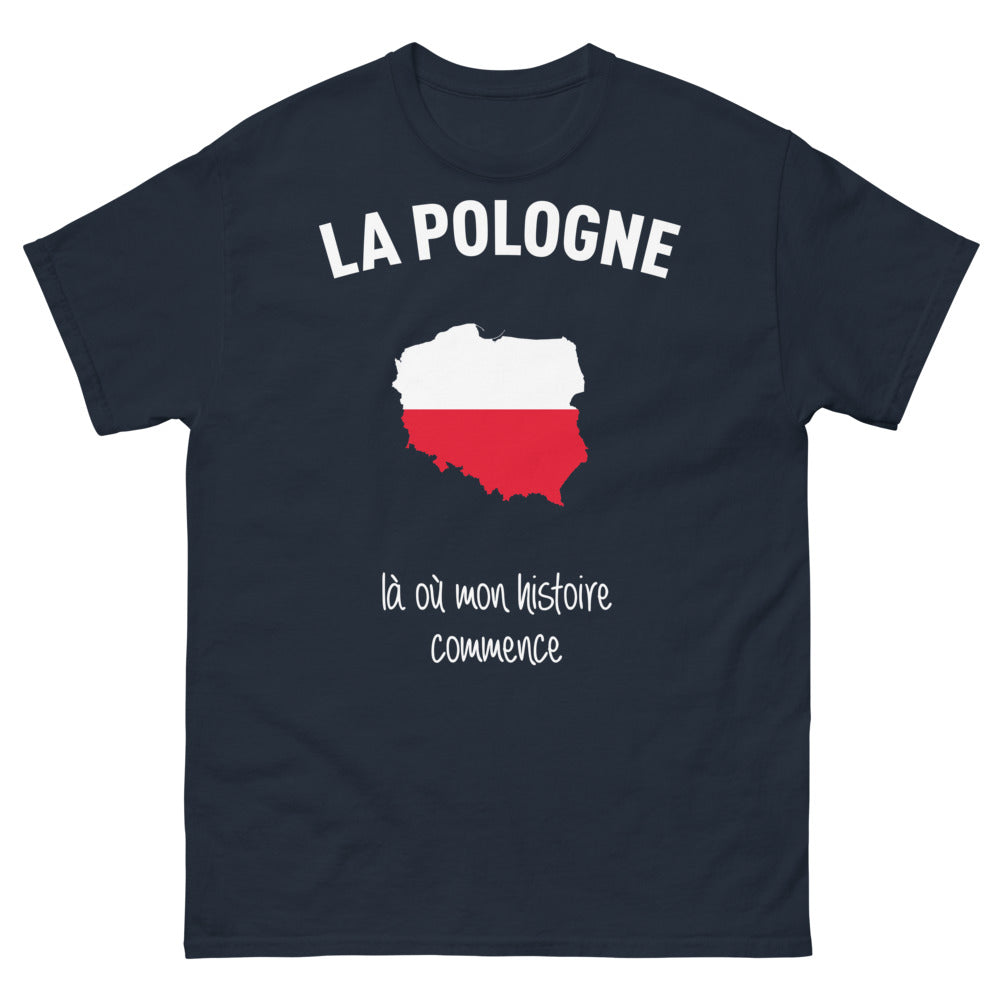 T-shirt Pologne marine - Racines et fierté polonaises