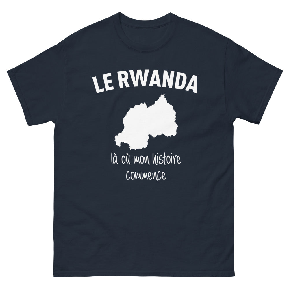 T-shirt Rwanda marine - Là où mon histoire commence