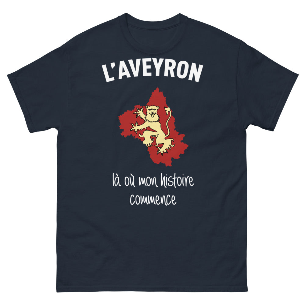 T-shirt Aveyron marine - Là où mon histoire commence