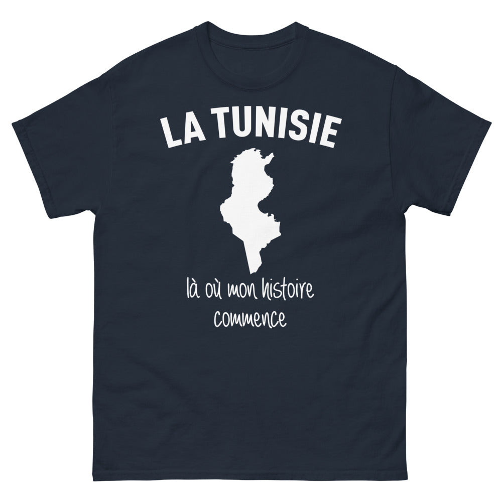 T-shirt Tunisie marine - là où mon histoire commence