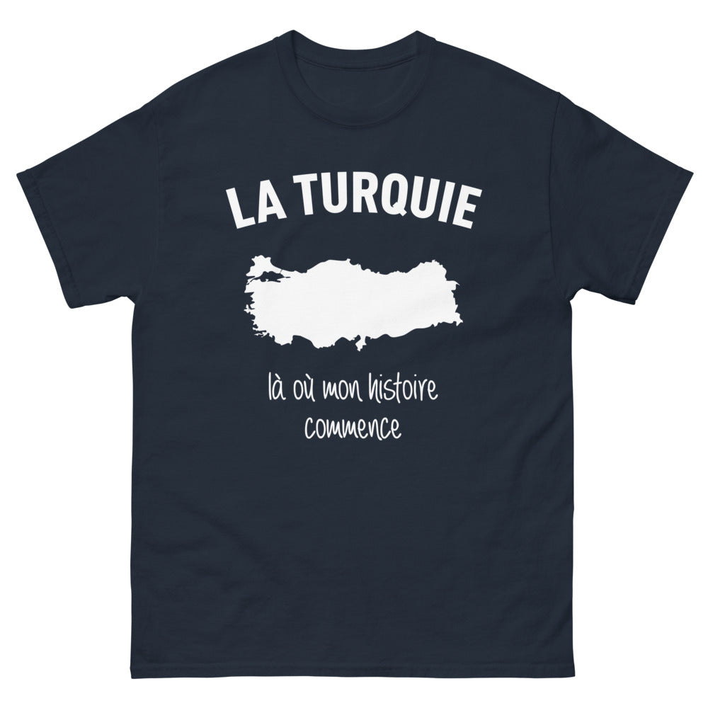 T-shirt Turquie marine - Là où mon histoire commence