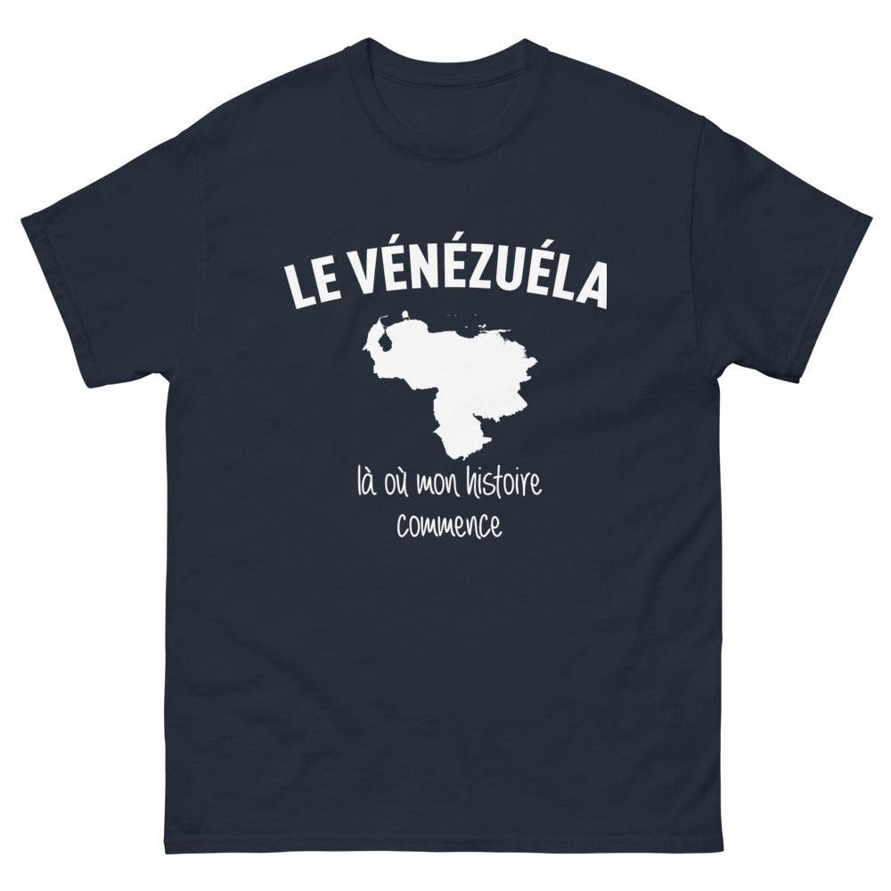 T-shirt Venezuela marine - Là où mon histoire commence