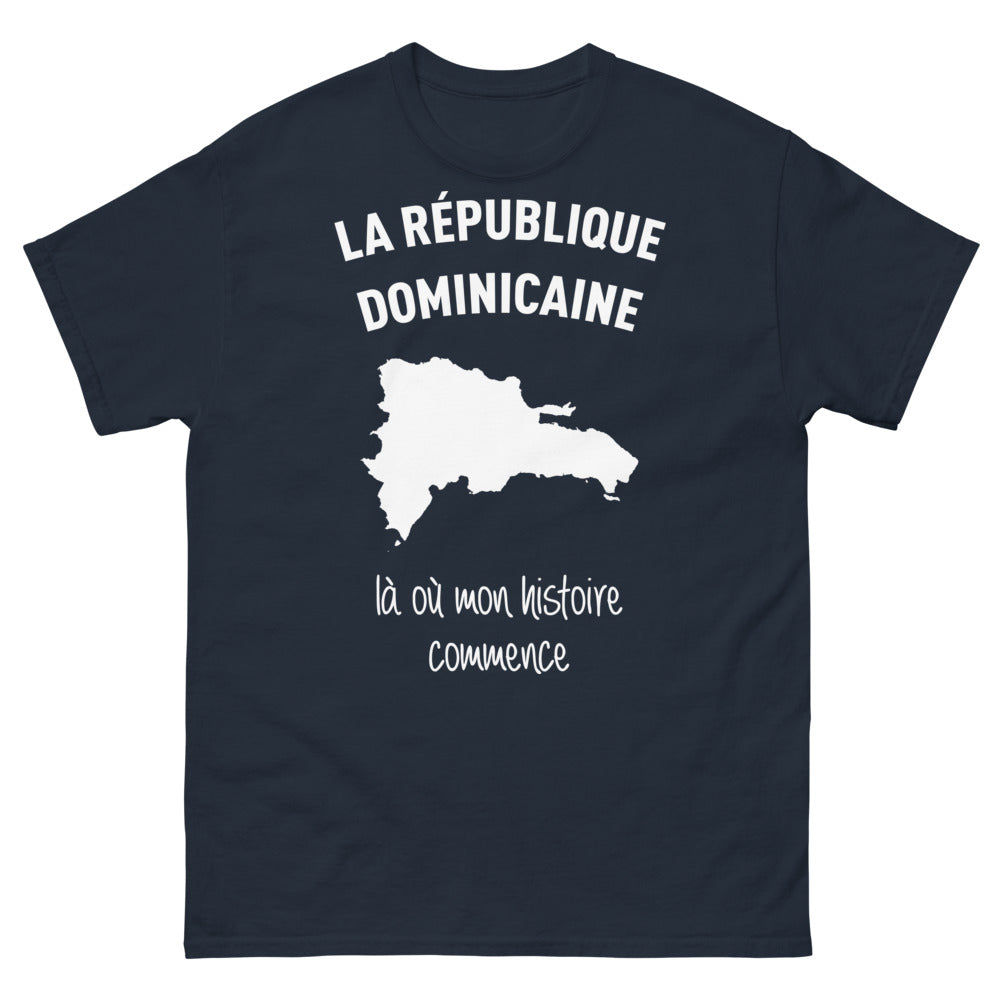 T-shirt République Dominicaine marine - Là où mon histoire commence