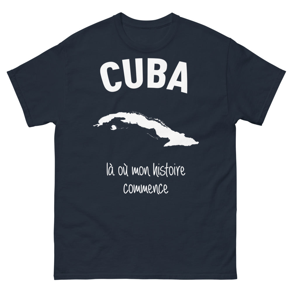 T-shirt Cuba bleu marine - Là où mon histoire commence