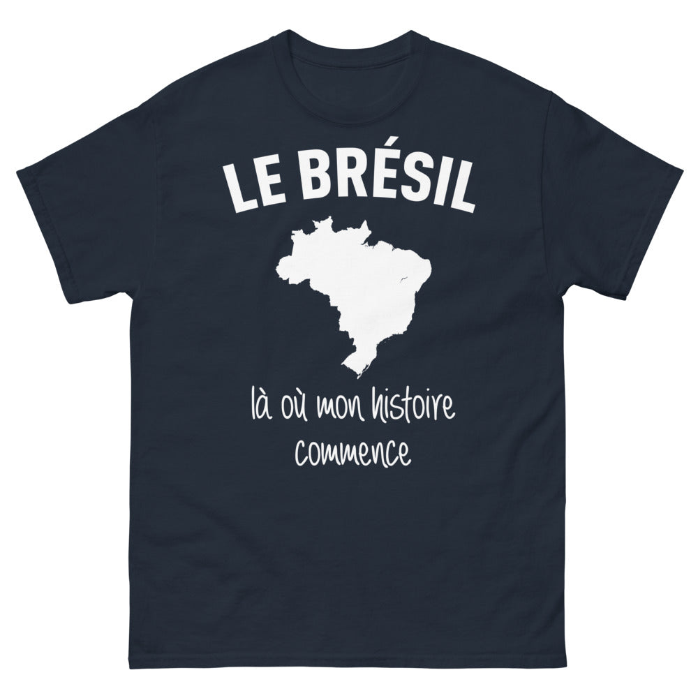 T-shirt Brésil marine - Là où mon histoire commence