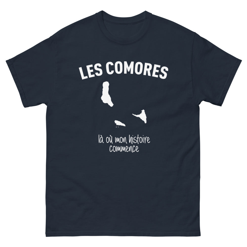 T-shirt Comores marine - Là où mon histoire commence