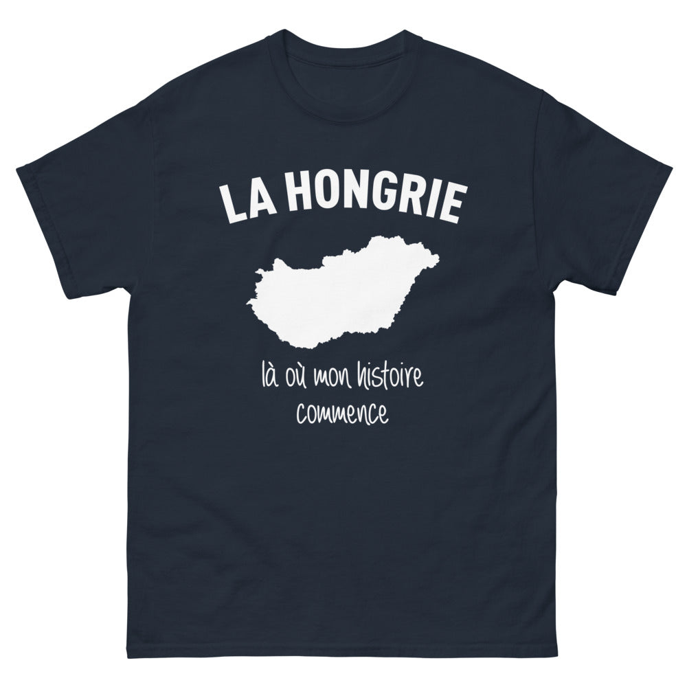 T-shirt Hongrie marine - Hongrie : Là où mon histoire commence