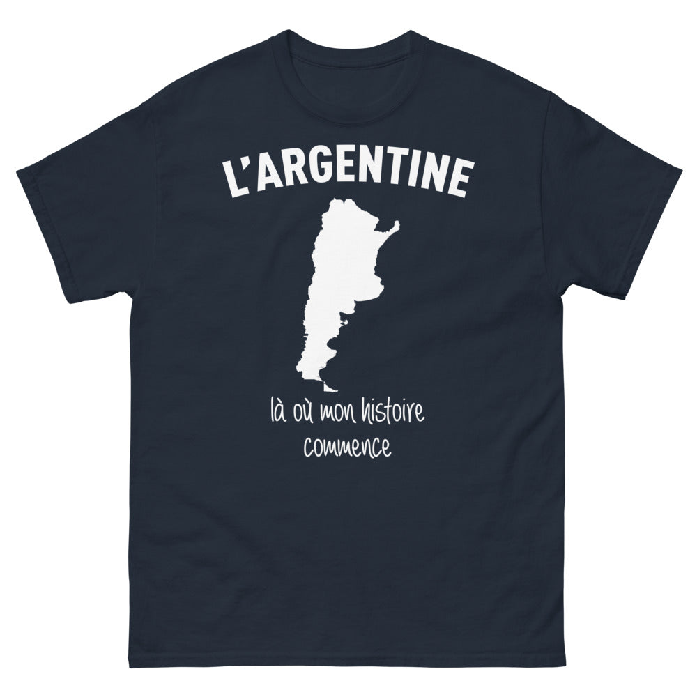 T-shirt Argentine bleu marine - là où mon histoire commence