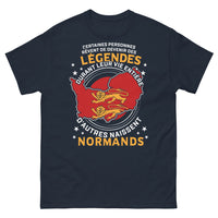 Thumbnail for T-shirt Normands bleu marine face - Les Normands naissent légendes