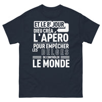 Thumbnail for T-shirt Belgique marine - et le 8e jour, Dieu créa l'apéro