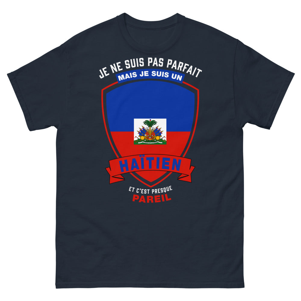 T-shirt Haïtien marine - Je ne suis pas parfait, mais Haïtien