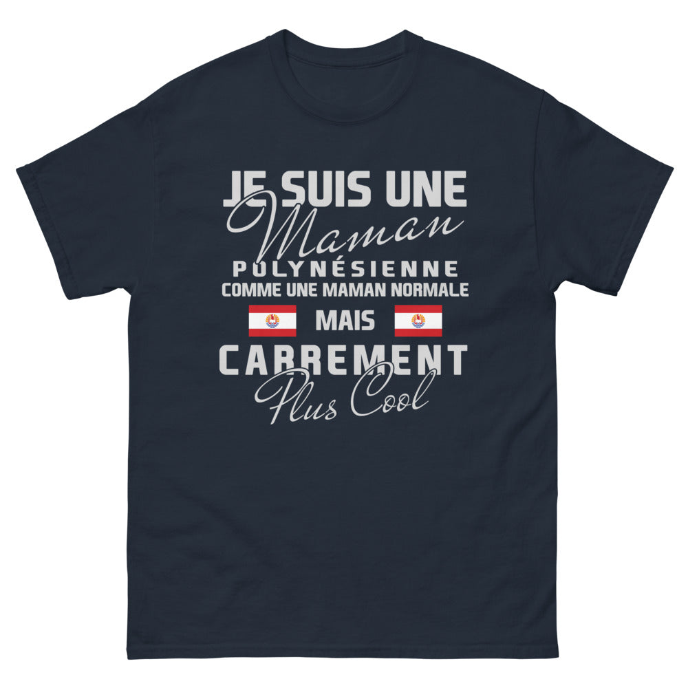 T-shirt Polynésie marine - maman polynésienne ultra cool