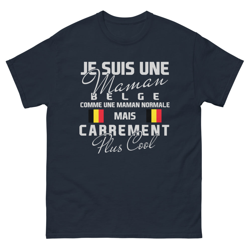 T-shirt Belgique marine - plus cool qu'une maman normale