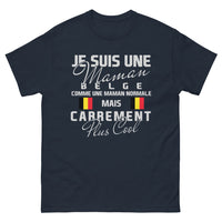Thumbnail for T-shirt Belgique marine - plus cool qu'une maman normale