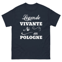 Thumbnail for T-shirt Pologne marine - Légende vivante né en Pologne