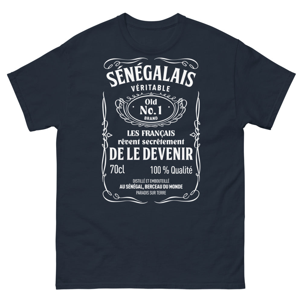 T-shirt Sénégal marine - hommage rigolo au berceau du monde