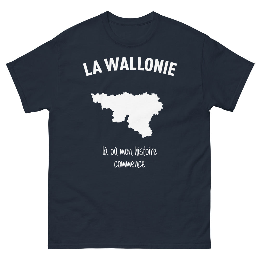 T-shirt Wallonie marine - Là Où Mon Histoire Commence