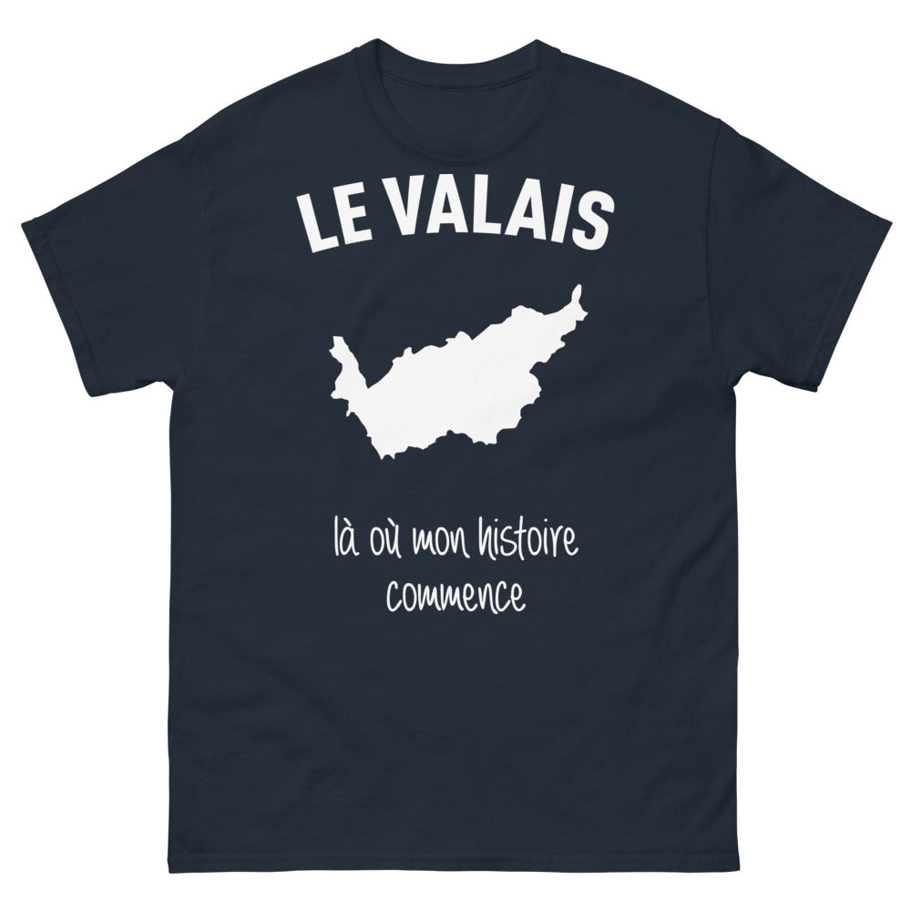 T-shirt Valais marine - Là où mon histoire commence