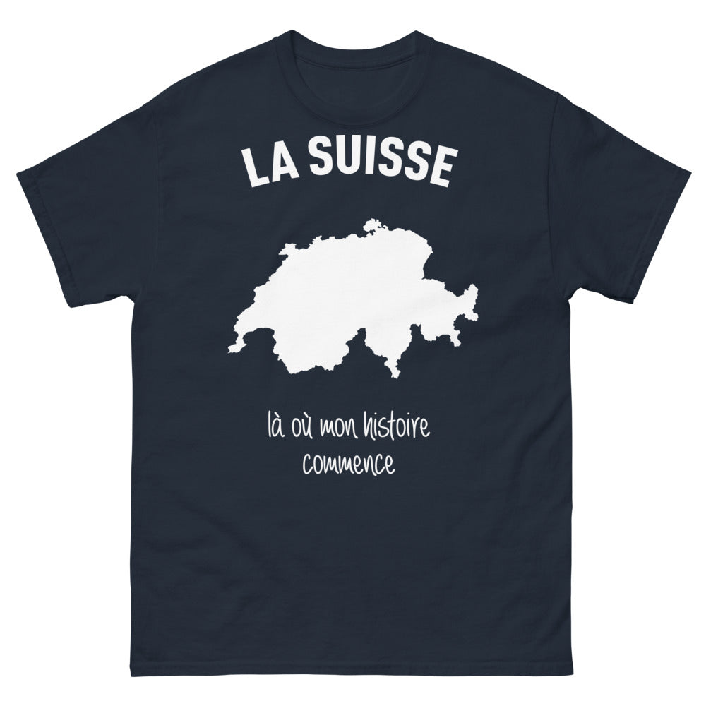 T-shirt Suisse marine - histoire helvétique