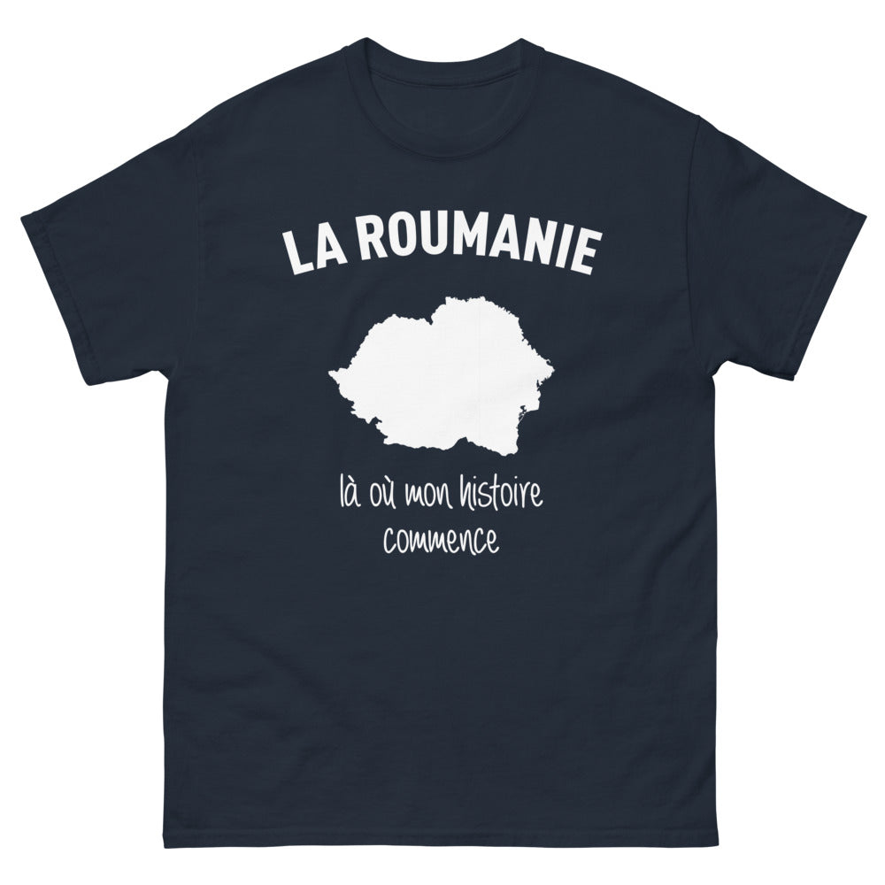 T-shirt Roumanie marine - Là où mon histoire commence