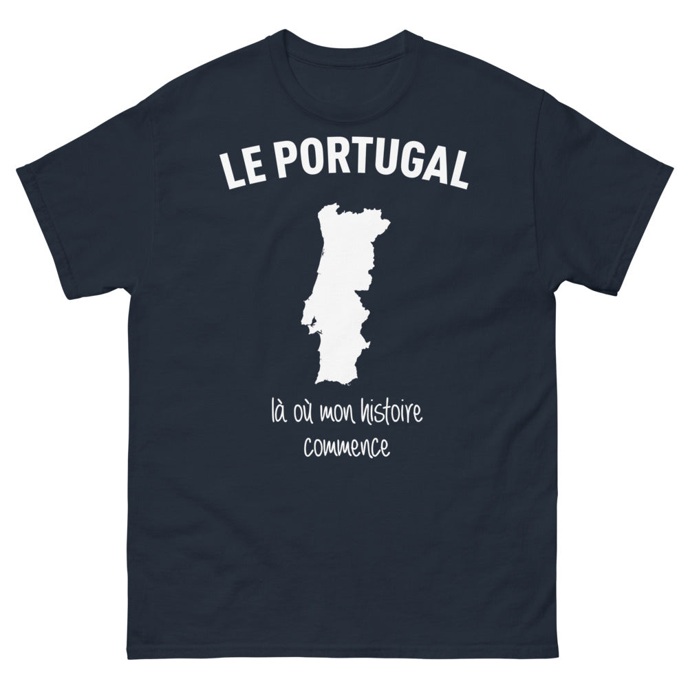 T-shirt Portugal marine - là où mon histoire commence