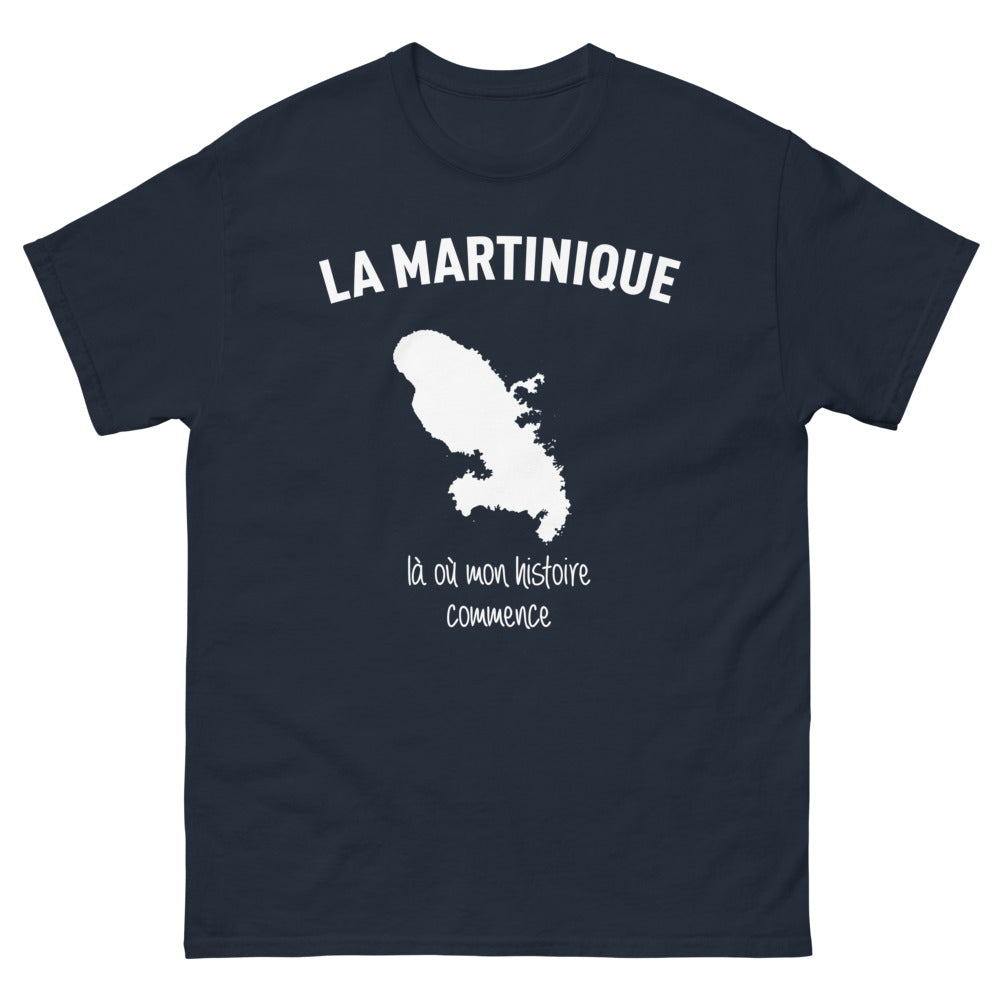 T-shirt Martinique marine face - là où mon histoire commence